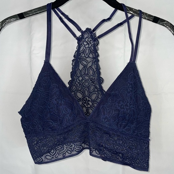 aerie Other - Aerie Bralette Lace Racerback Straps Floral Lightly Padded Lined Pull On Bra